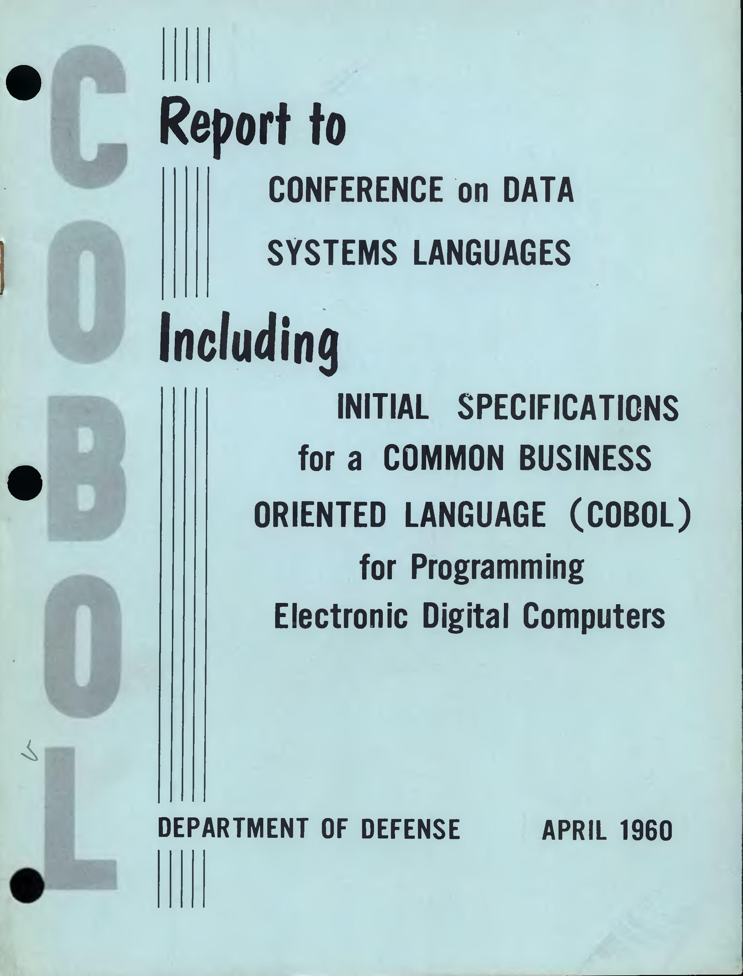 El informe COBOL 60 para CODASYL (abril 1960)